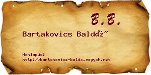 Bartakovics Baldó névjegykártya